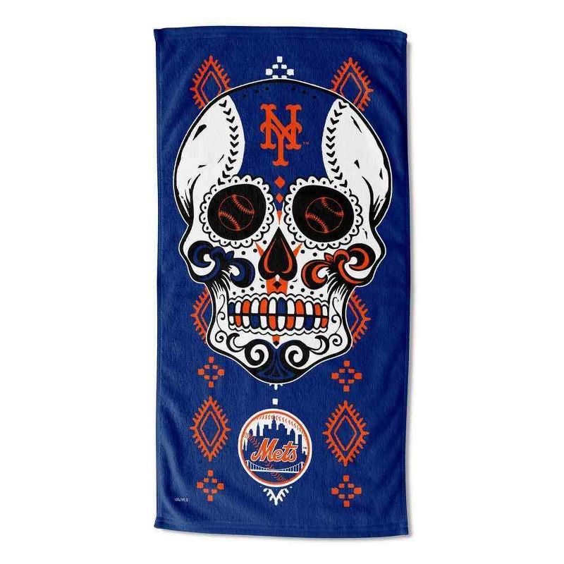 MLB New York Mets Blue and White Cotton Beach Towel 30x60 Inches