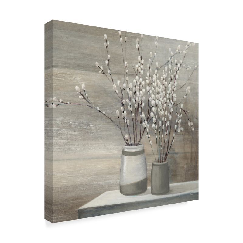 Julia Purinton Gray and Beige Abstract Canvas Art, 24'' x 24''