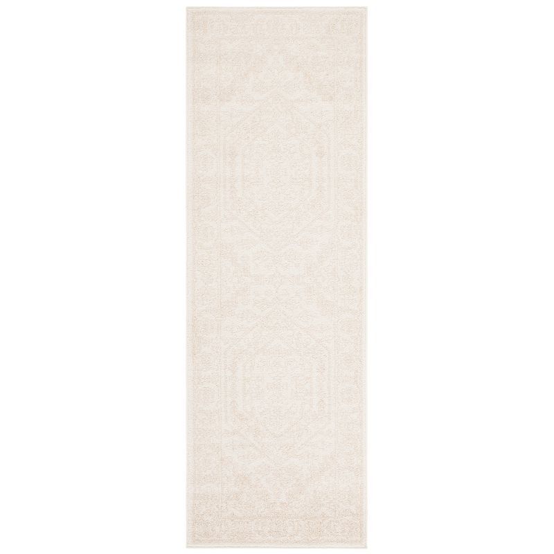 Chic Lodge-Style Ivory & Beige 2'6" x 8' Synthetic Runner Rug