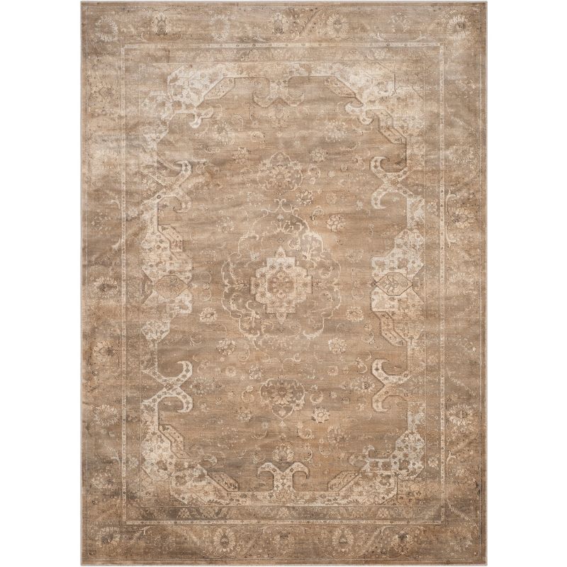 Elegant Mouse Floral Hand-Knotted Viscose Area Rug - 6'7" x 9'2"