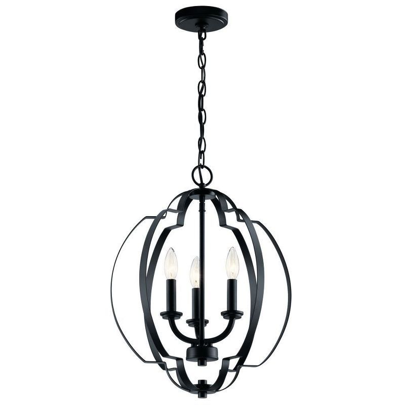 Elegant Traditional 3-Light Pendant in Sleek Black