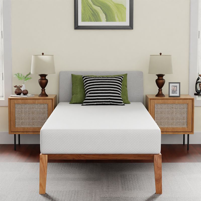 Twin 8-Inch White Gel Memory Foam Mattress