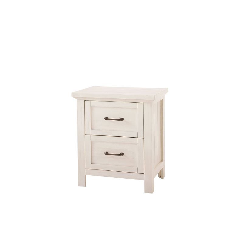 Westfield Brushed White 2-Drawer Hardwood Nightstand