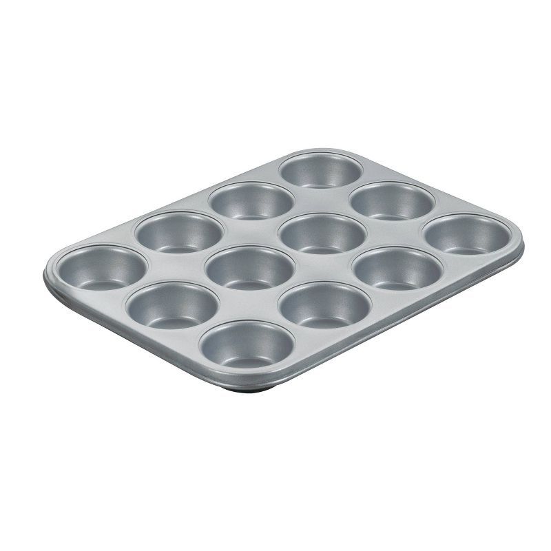 Silver Nonstick 12-Cup Steel Muffin Pan