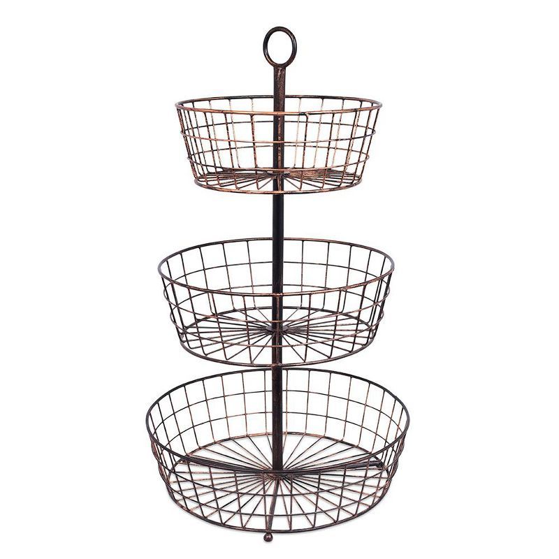 Oil Rubbed Bronze 3-Tier Wire Fruit Basket