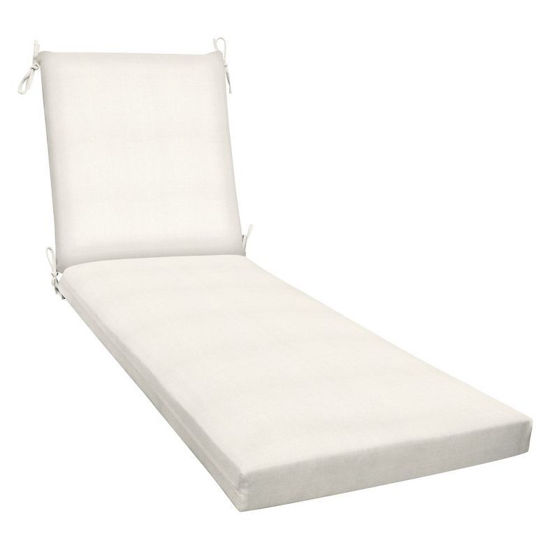 Textured Solid Bone Outdoor Chaise Lounge Cushion, 70" x 22.5"