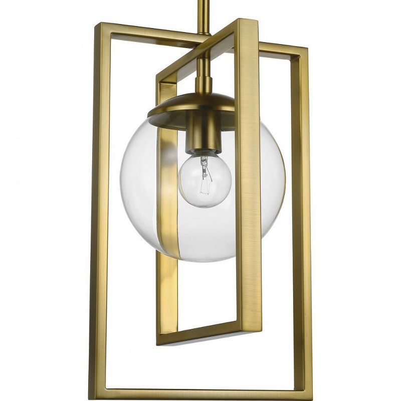 Atwell Brushed Bronze Pendant with Clear Globe Shade