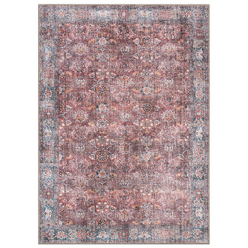 Multi-Color Synthetic Flat Woven Washable 8' x 10' Area Rug