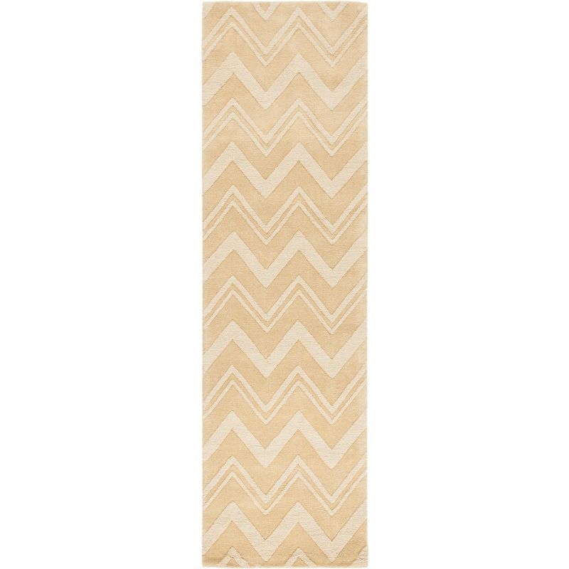 Dark Gold Hand-Tufted Wool Runner Rug