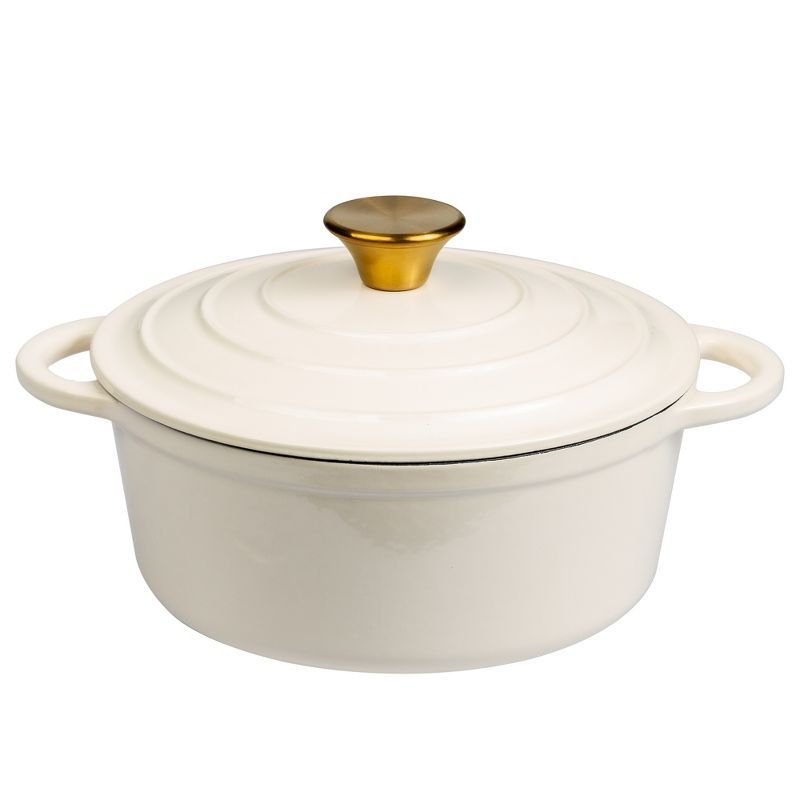 Cream Enameled Cast Iron 2.8 Qt. Dutch Oven with Lid