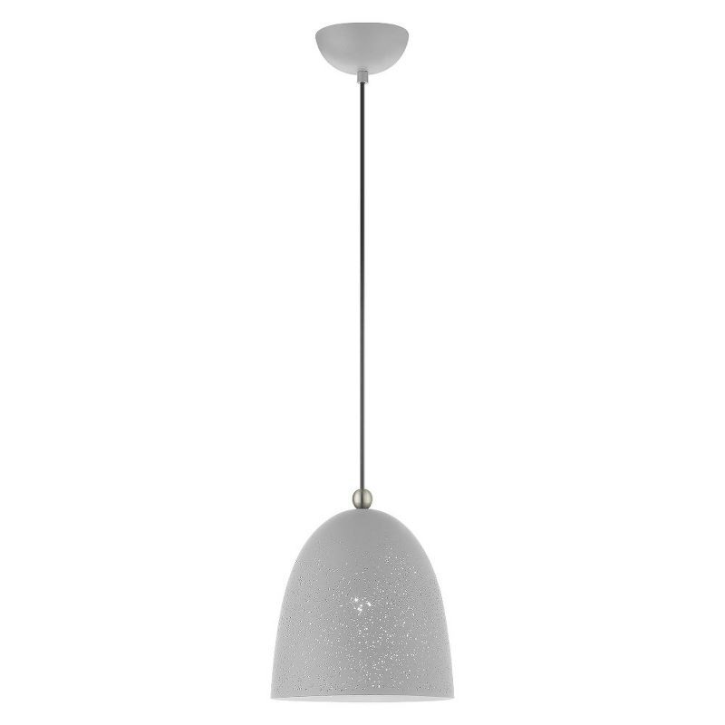 Nordic Gray Crystal LED Globe Pendant Light with Brushed Nickel Accents