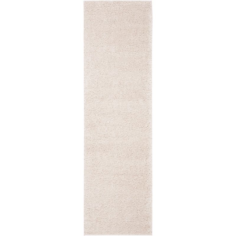 Beige Synthetic Easy Care Shag Runner Rug 2'3" x 6'