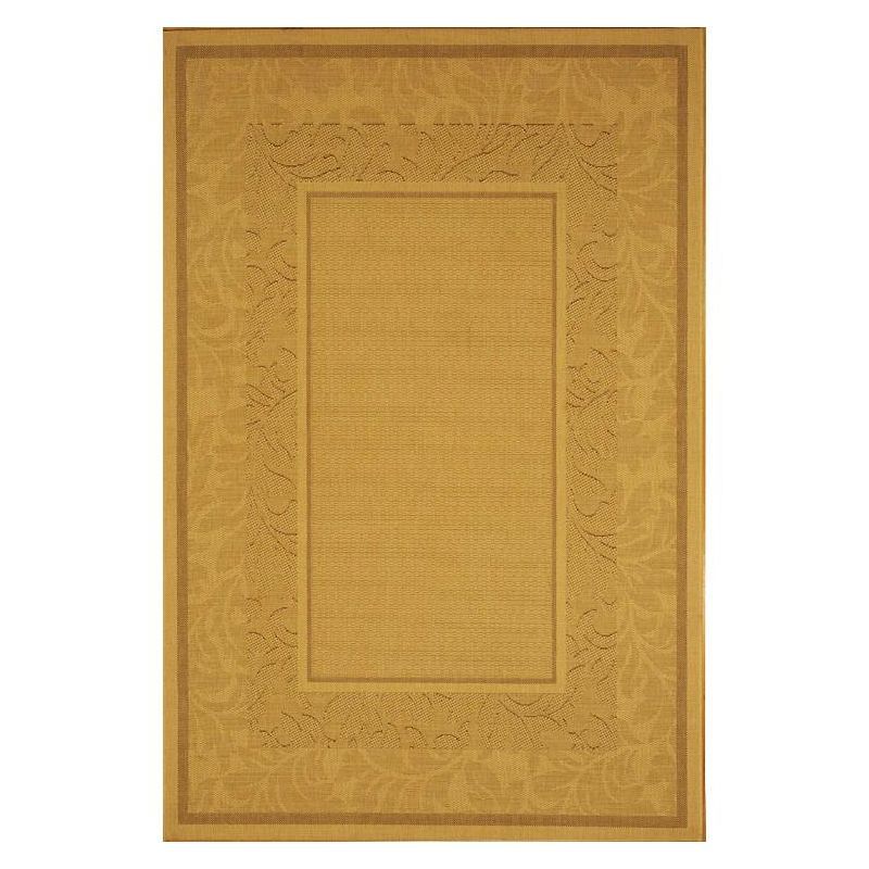 Natural Brown Rectangular Synthetic Indoor/Outdoor Area Rug