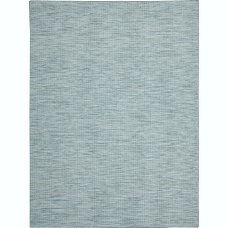 Aqua Flat Woven 8' x 10' Synthetic Rectangular Area Rug