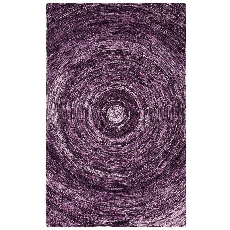 Bohemian Bliss Hand-Tufted Wool Rectangular Rug in Purple