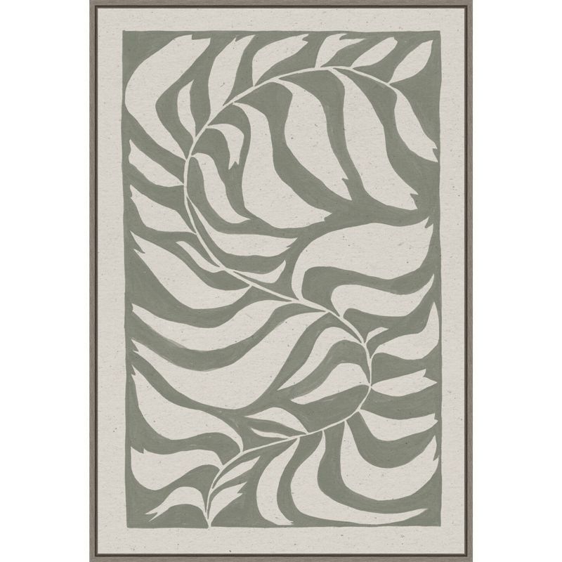 Minimalist Botanical Sage Green and White Canvas Wall Art