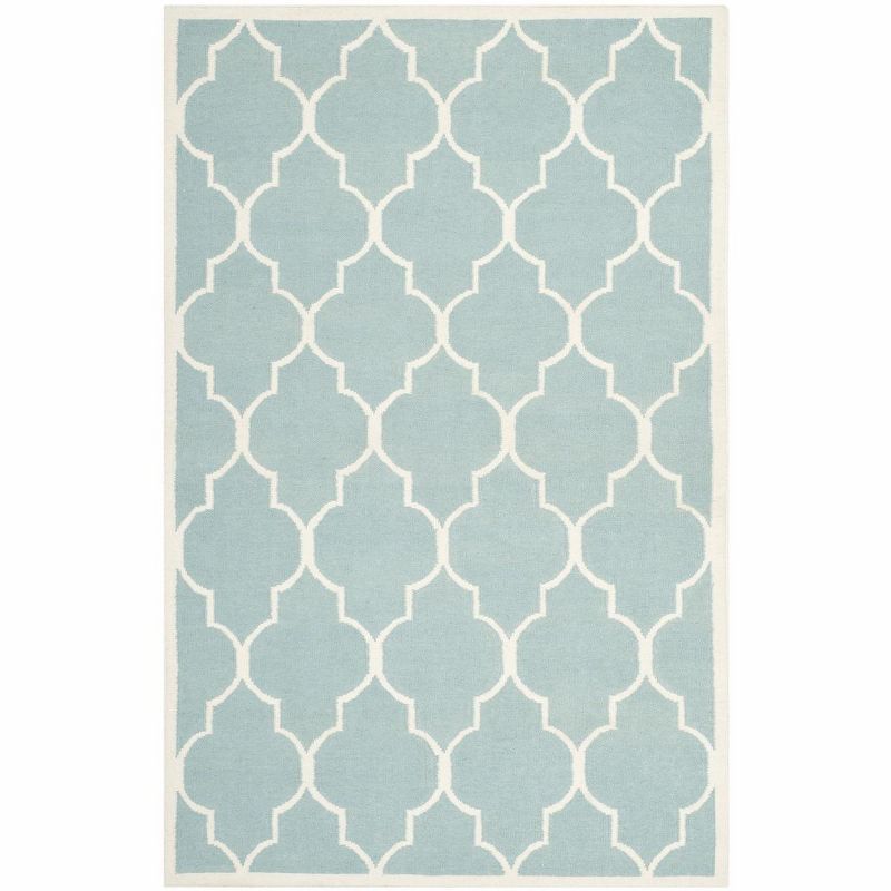 Handmade Ivory Geometric Wool Area Rug 4' x 6'