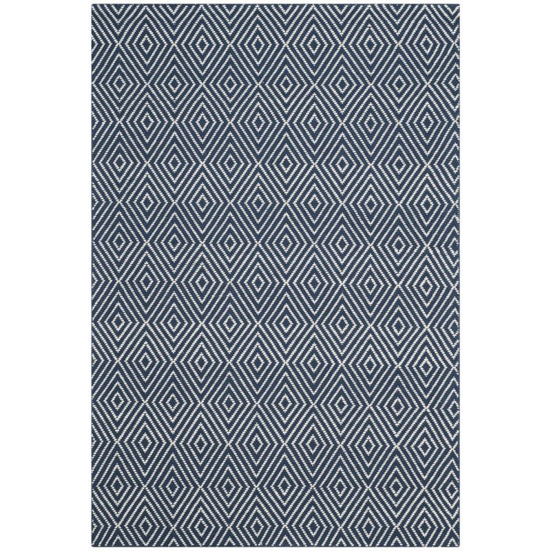 Handmade Ivory Wool Geometric Rectangular 4' x 6' Rug