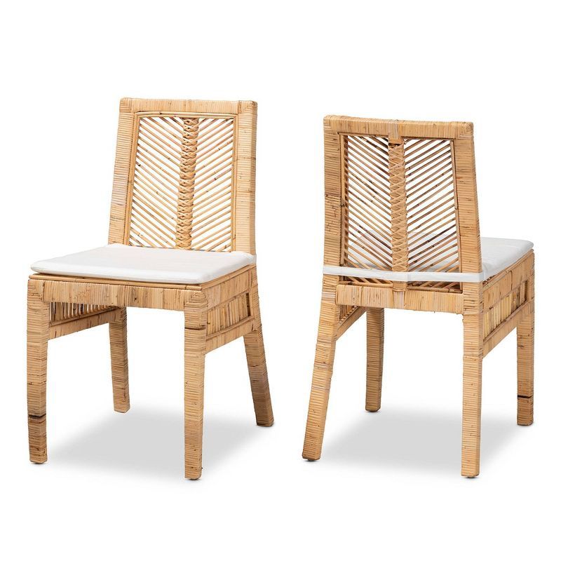 Bohemian Paradise Natural Brown Rattan Dining Chair Set