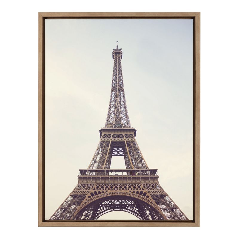 Eiffel Tower Gold Framed Canvas Print, 18x24