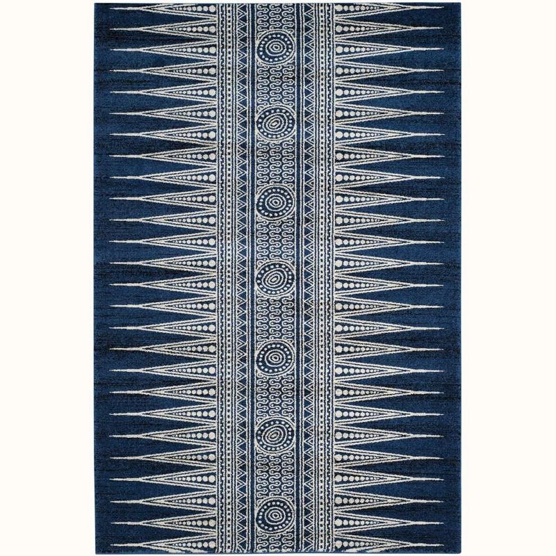 Evoke EVK226 Power Loomed Area Rug - Royal/Ivory - 6'7"x9' - Safavieh.