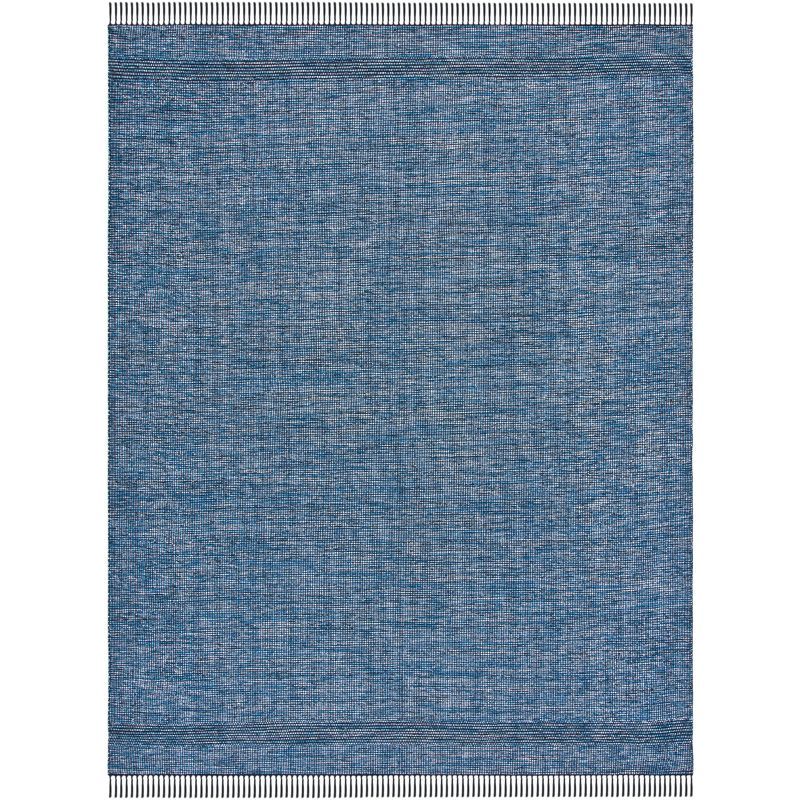 Handwoven Coastal Charm Blue Cotton 8' x 10' Area Rug