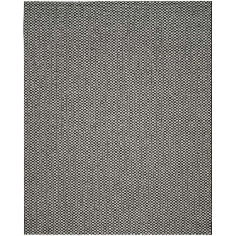 Gray Rectangular Synthetic Indoor/Outdoor Area Rug