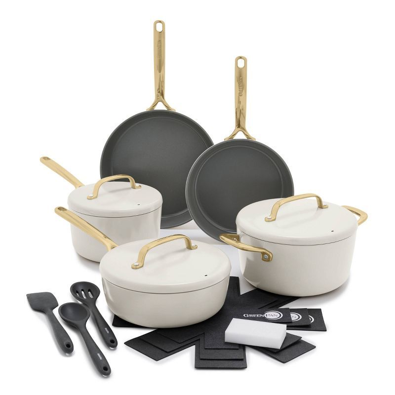 11-Piece Gold Finish Non-Stick Aluminum Cookware Set