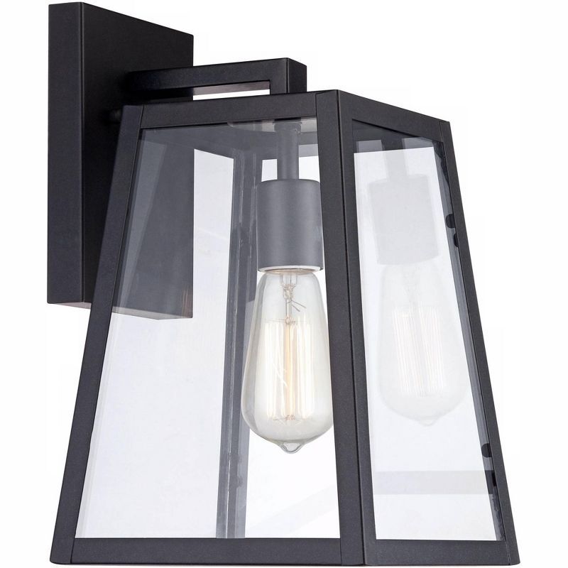 Arrington 13" Mystic Black Outdoor Wall Light with Clear Glass