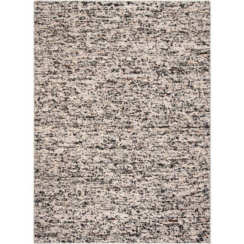 Beige and Grey Hand-Tufted Wool Rectangular Area Rug