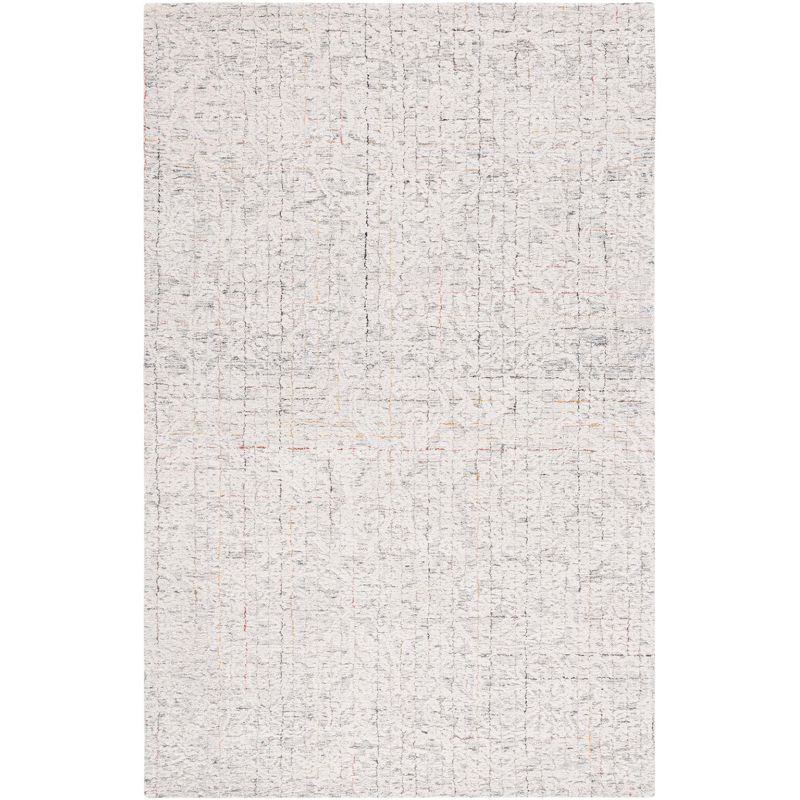 Handmade Grey/Ivory Tufted Wool Rectangular Area Rug
