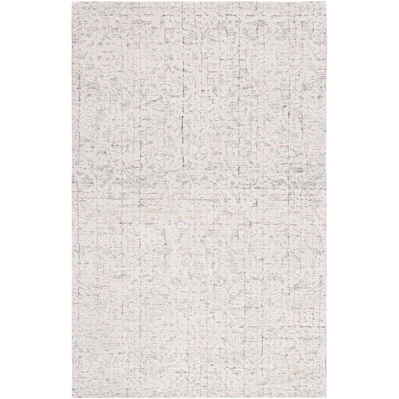 Handmade Grey/Ivory Tufted Wool Rectangular Area Rug