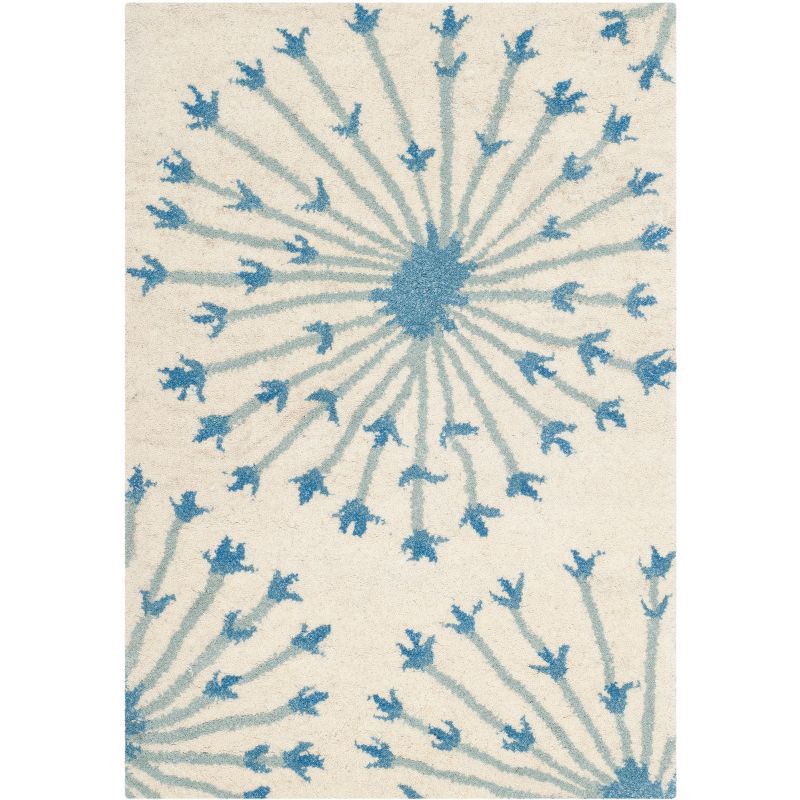 Bella Beige and Blue Hand-Tufted Wool Area Rug