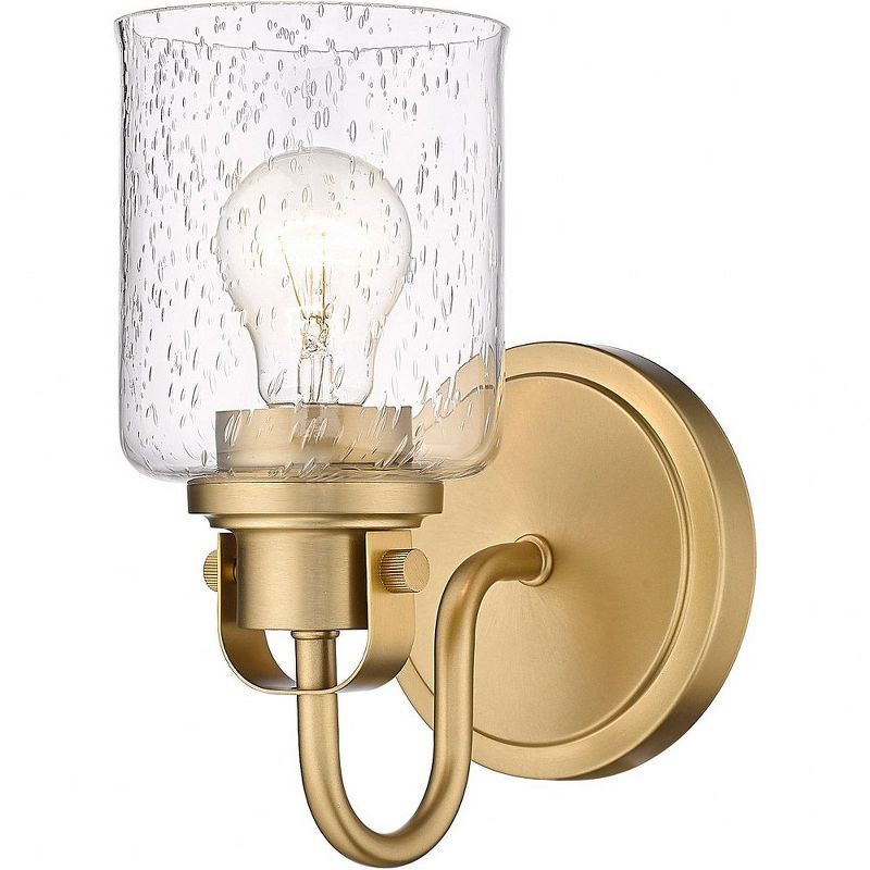 Heirloom Gold Dimmable Wall Sconce with Seeded Glass Shade