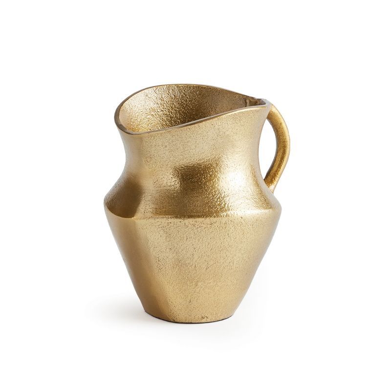 Elaina Small Gold Asymmetrical Aluminum Decorative Pitcher