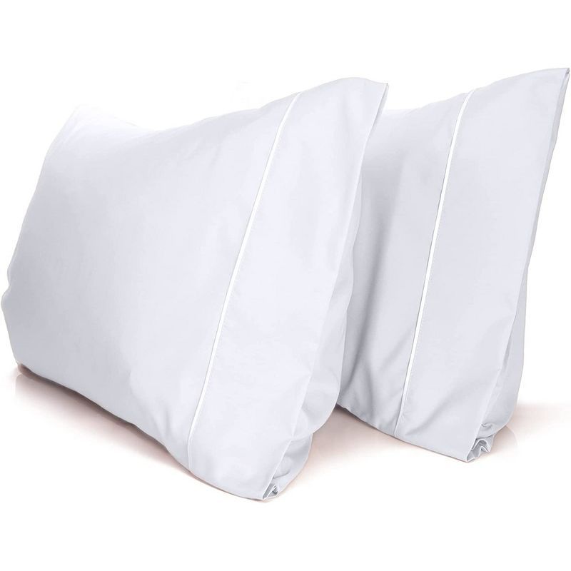 LuxClub White King Cotton Satin Pillowcase Set