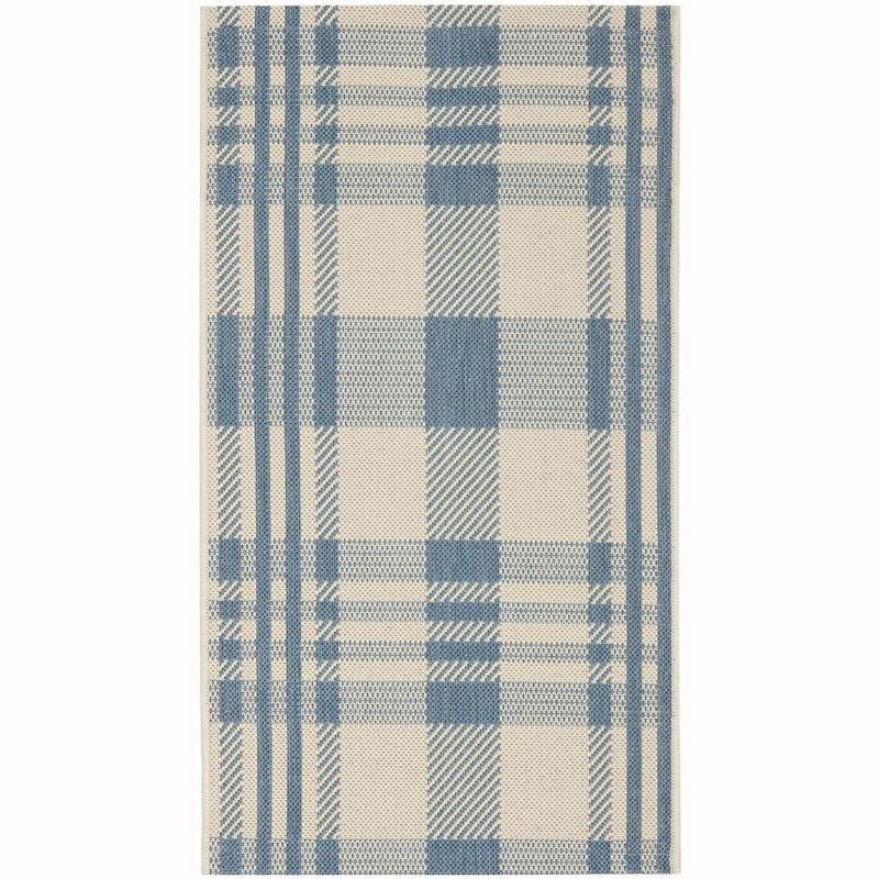 Reversible Beige Synthetic Rectangular Stain-Resistant Rug, 2' x 3'7"