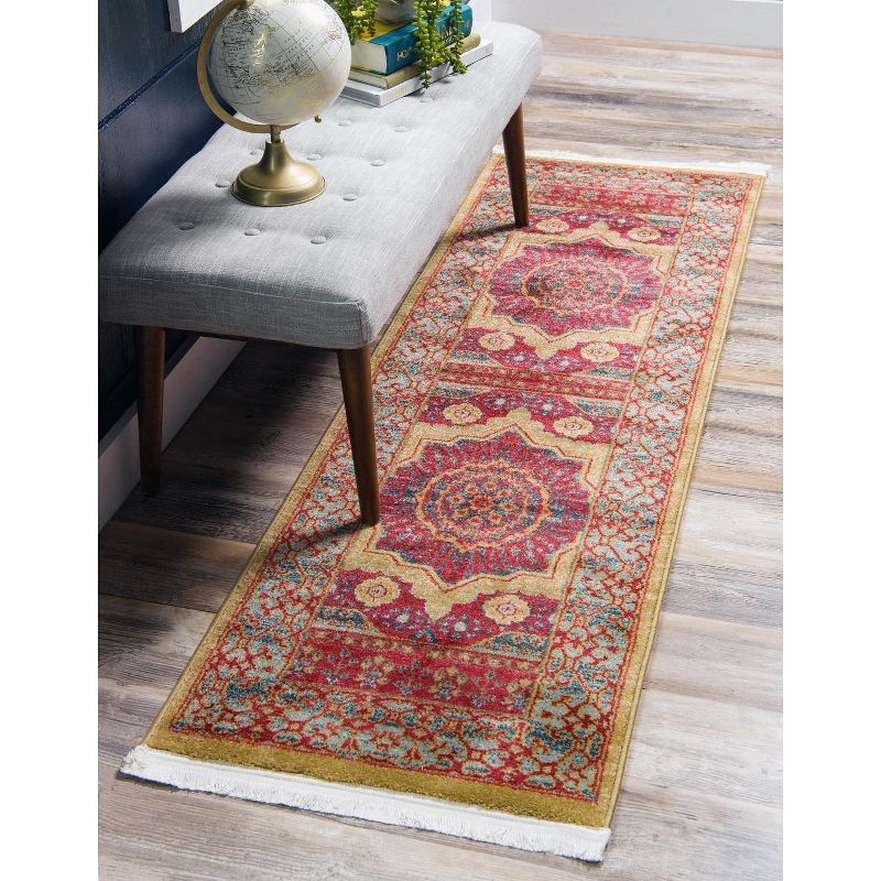 Regal Red Indoor Easy-Care Stain-Resistant Runner Rug