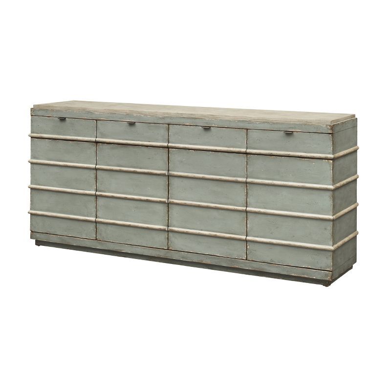 Monaco Two-Tone Blue and Cream Rustic Credenza