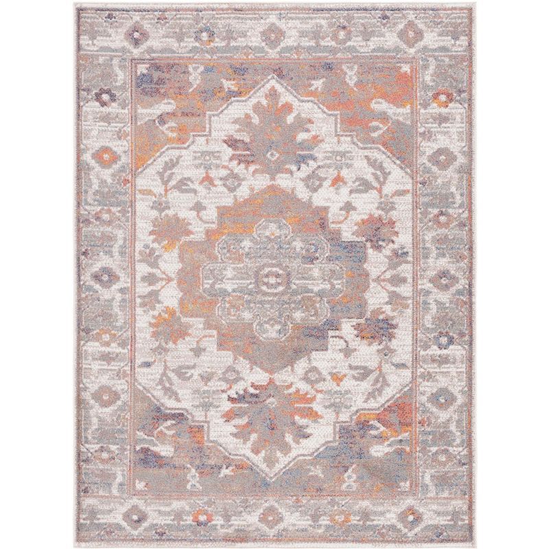 Ivory Synthetic Traditional Area Rug, 5' x 8'