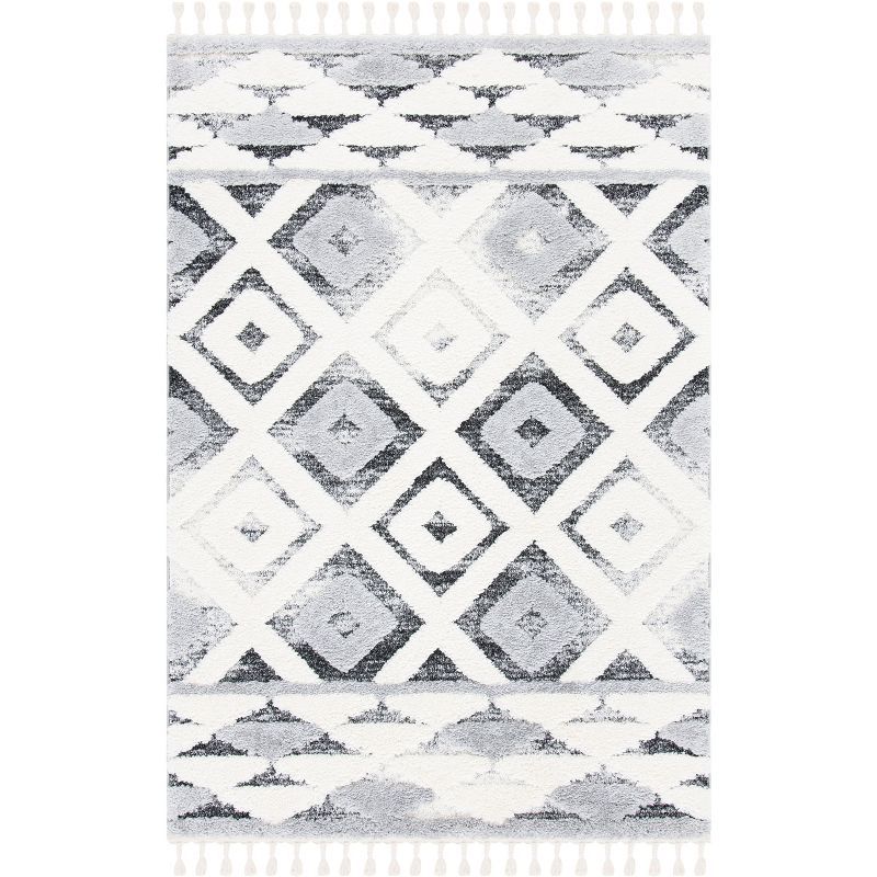 Gray Diamond Shag Synthetic 4' x 6' Area Rug