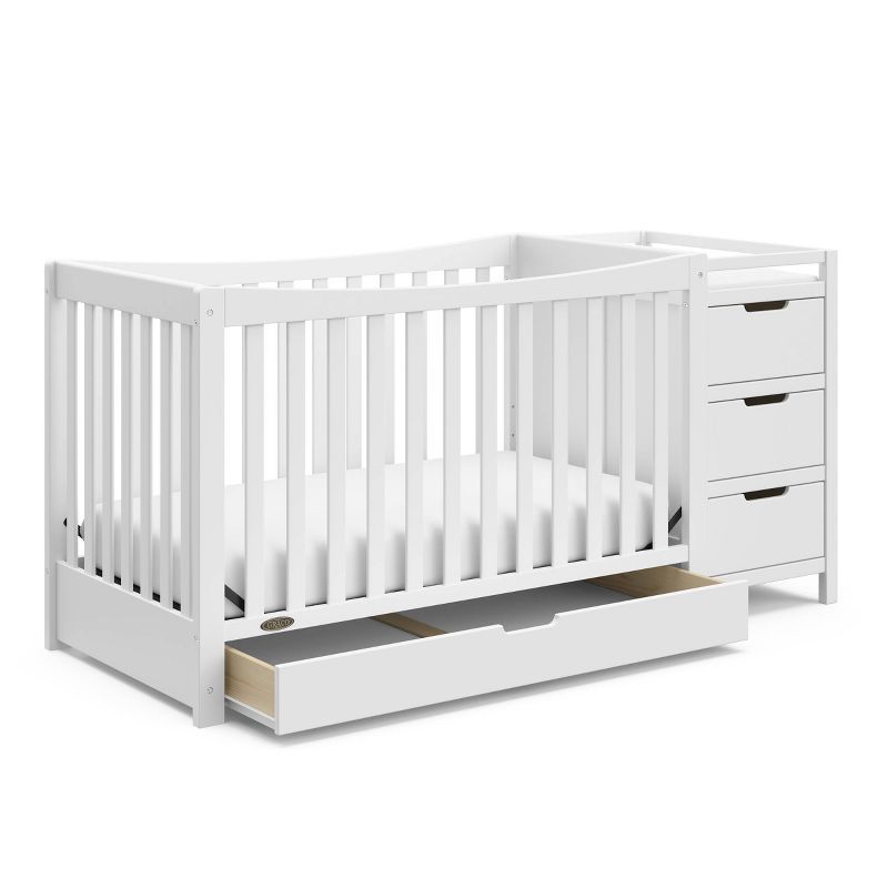 White Pine 4-in-1 Convertible Crib with Changer and Drawer