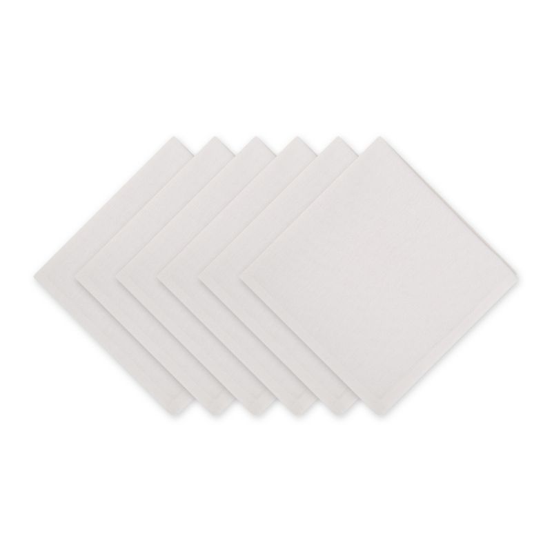 White Cotton Square Woven Napkin Set of 6