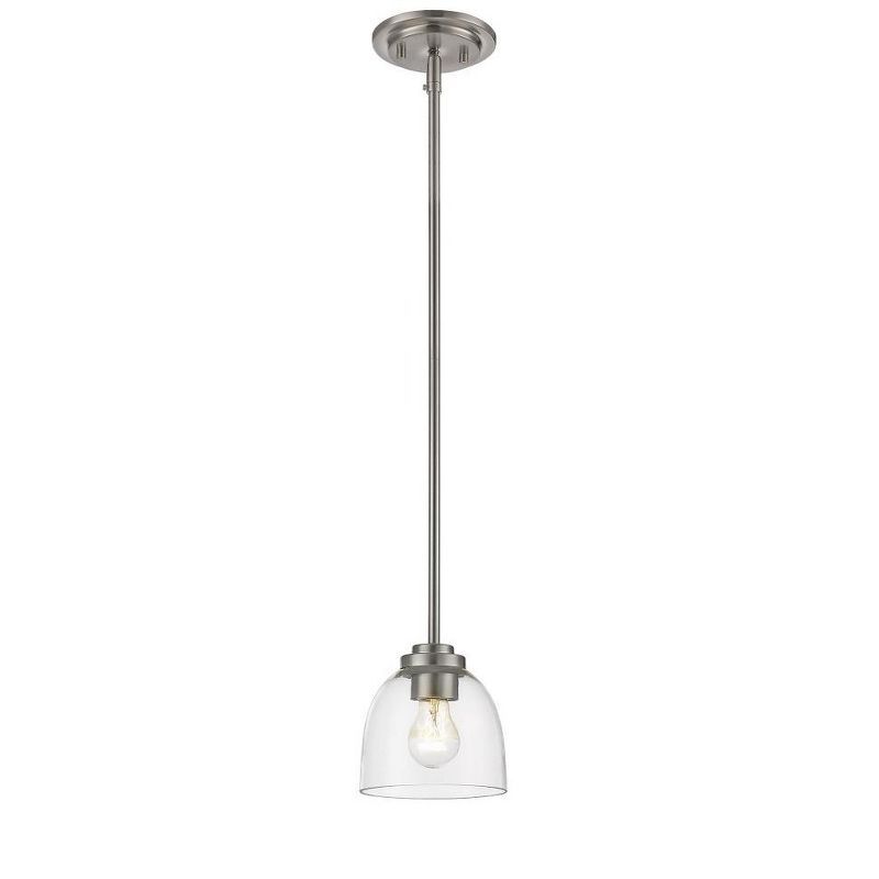 Ashton Brushed Nickel Mini Pendant Light with Clear Glass Shade