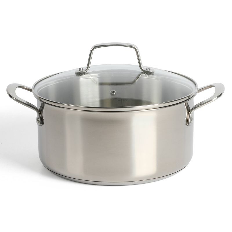 5-Quart Stainless Steel Non-Stick Dutch Oven with Glass Lid