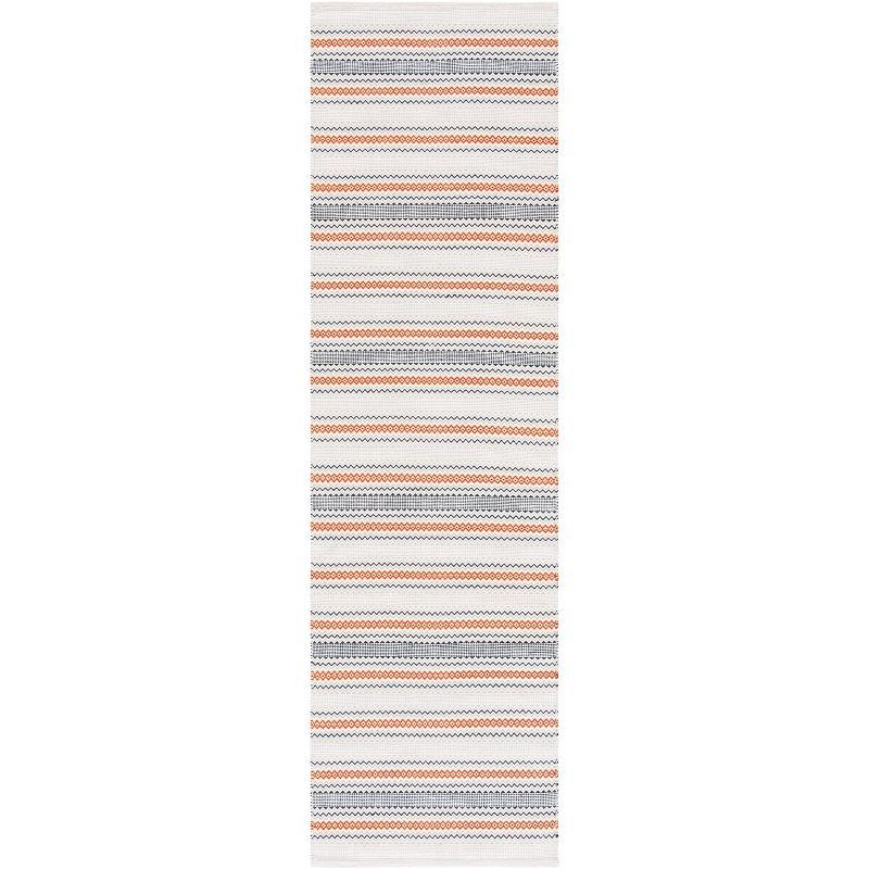 Montauk Red and Beige Hand Woven Cotton Runner Rug