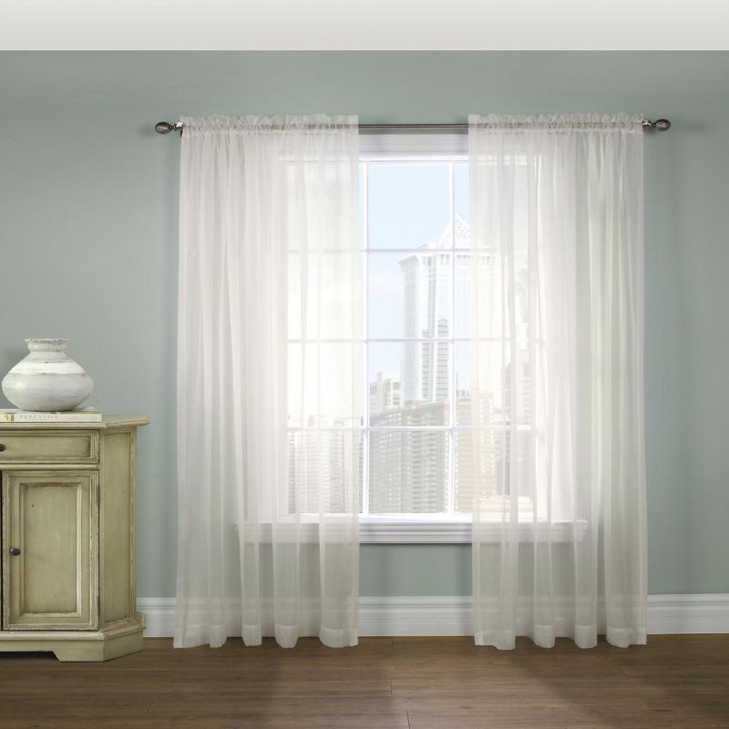 Shell Light-Filtering Sheer Rod Pocket Curtain Panel