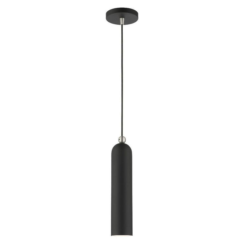 Ardmore Contemporary Black Brass LED Drum Pendant Light