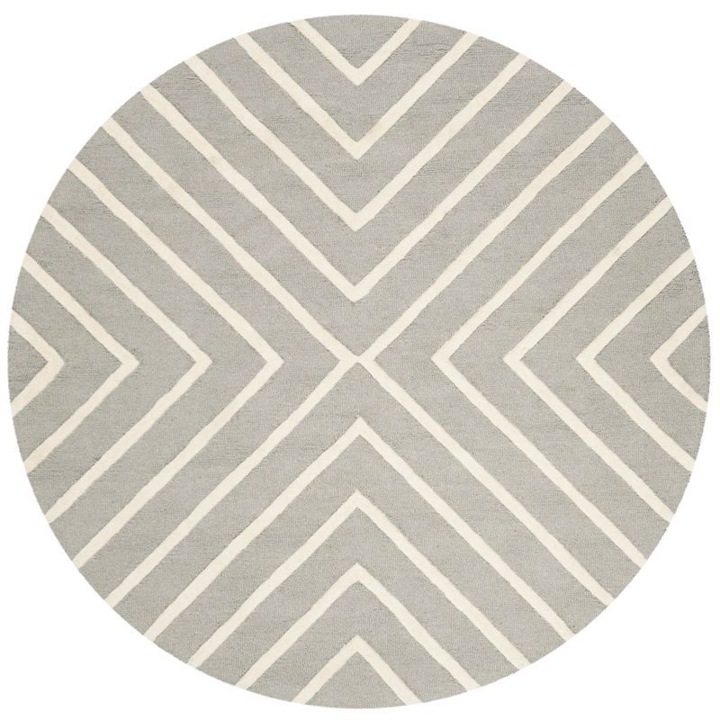 Ivory Whimsy Wool 5' Round Hand-Tufted Kids Area Rug