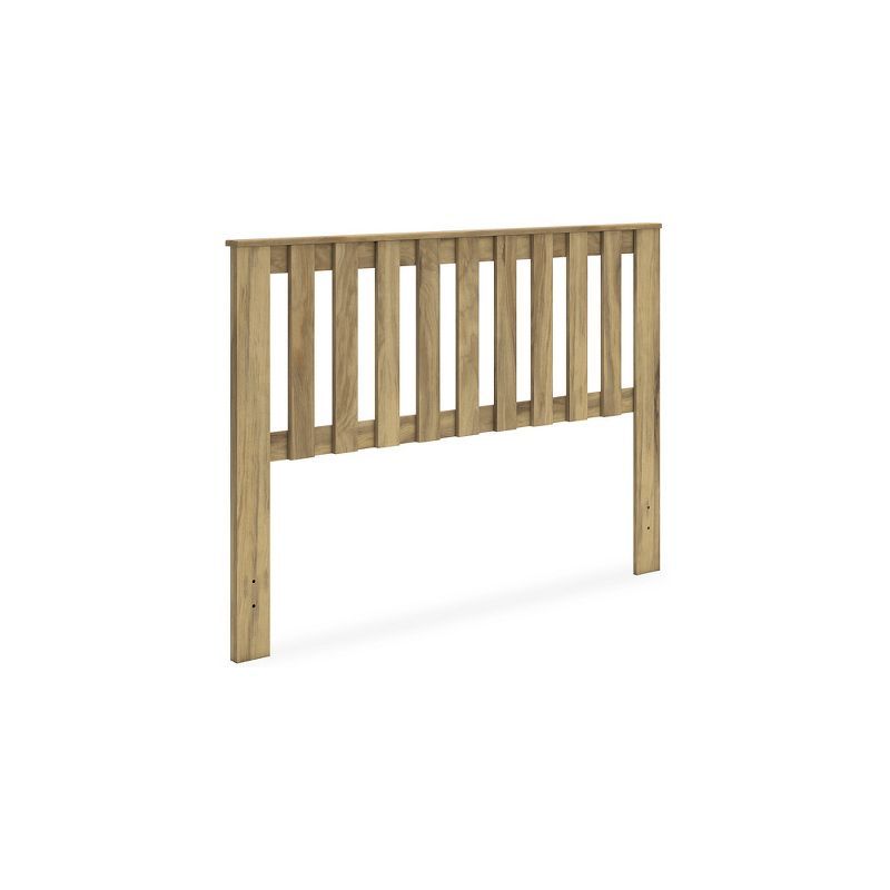 Light Brown Wood Queen Slatted Panel Headboard